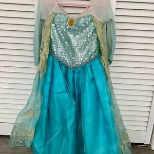 Disney Princess Costume Dress - Teal and Gold- “Vintage”Elsa frozen dress